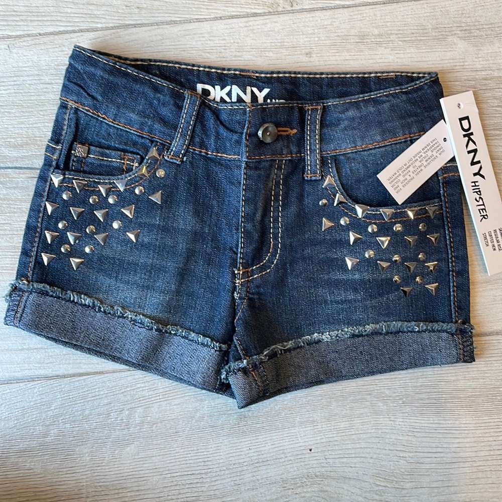 NWT DKNY toddler girl denim shorts with adjustable waistband